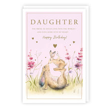 Load image into Gallery viewer, Daughter Kissing Hares Birthday Card