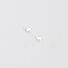 Load image into Gallery viewer, Sterling Silver Cat Shaped Stud Earrings Card