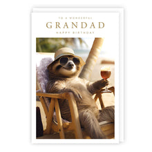 Load image into Gallery viewer, Grandad Sloth with Beer Birthday Card