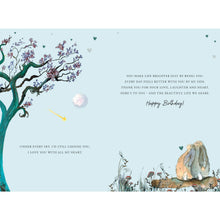 Load image into Gallery viewer, Husband Rabbits Looking at Moon Birthday Card