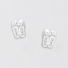 Load image into Gallery viewer, ‘Happy Birthday’ Silver Ballet Shoe Stud Earrings Card