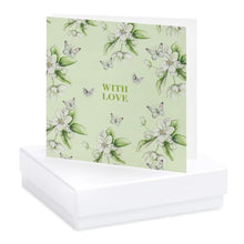 Load image into Gallery viewer, ‘With Love’ Sterling Silver Butterfly Stud Earrings Card