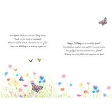 Load image into Gallery viewer, Friend Flowers and Butterflies Birthday Card