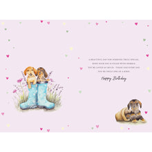 Load image into Gallery viewer, Granddaughter Puppies in Wellies Birthday Card