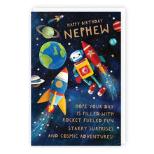 Load image into Gallery viewer, Nephew Rockets Birthday Card