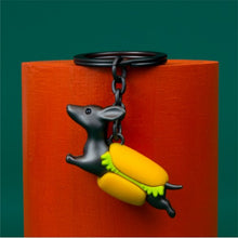 Load image into Gallery viewer, Dachund Hotdog Keyring