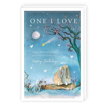 Load image into Gallery viewer, One I Love Rabbits Looking at Moon Birthday Card