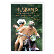 Load image into Gallery viewer, Husband on Motorbike Birthday Card
