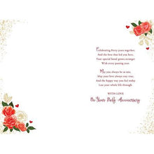 Load image into Gallery viewer, Heart Wreath Ruby Anniversary Card