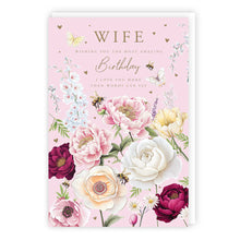 Load image into Gallery viewer, Wife Flowers Birthday Card