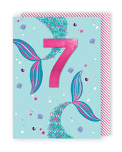 Load image into Gallery viewer, Mermaid 7th Birthday Card