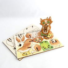 Load image into Gallery viewer, Ginger Cat 3D Pop Up Wooden Postcard