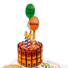 Load image into Gallery viewer, Birthday Cake 3D Pop Up Wooden Postcard