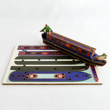 Load image into Gallery viewer, Canal Narrow Boat  3D Pop Up Wooden Postcard