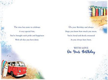 Load image into Gallery viewer, Camper Van Beach Scene Surfing Son Birthday Card