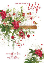 Load image into Gallery viewer, Robin Rose Mantle Wife Christmas Card
