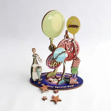 Load image into Gallery viewer, Birthday Celebration 3D Pop Up Wooden Postcard
