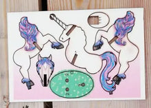 Load image into Gallery viewer, Unicorn 3D Pop Up Wooden Postcard