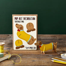 Load image into Gallery viewer, Sausage Dog Wooden Postcard