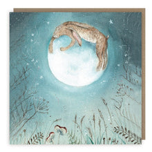 Load image into Gallery viewer, Hare Hugging Moon Blank Card