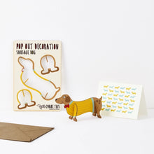 Load image into Gallery viewer, Sausage Dog Wooden Postcard