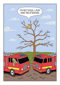 I’m Not Stuck Cat Humour Birthday Card