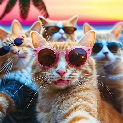 Cats In Sunglasses Blank Card