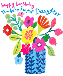 Flower Vase Daughter Birthday Card