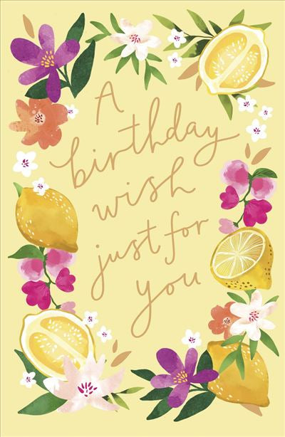 Lemons and Flowers Birthday Card