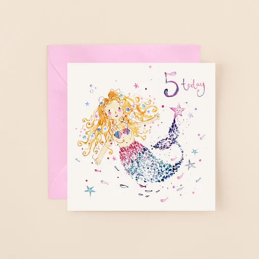 Mermaid 5th  Birthday Card