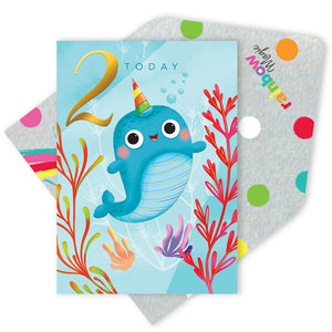 Whale 2nd Birthday Card