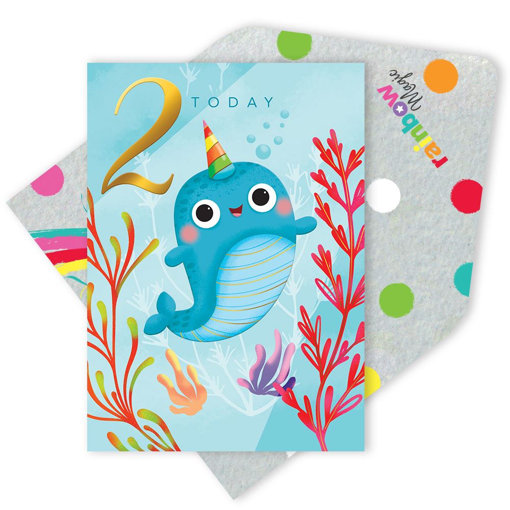 Whale 2nd Birthday Card