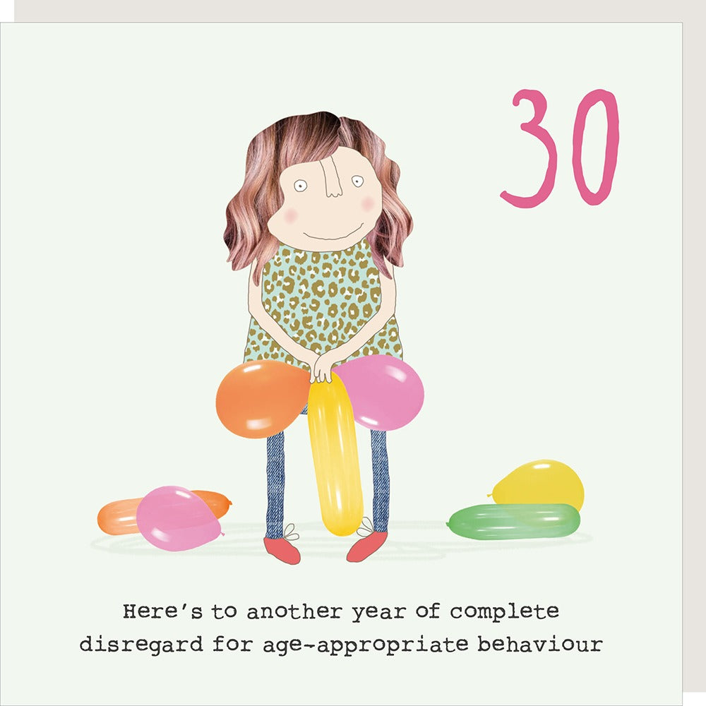 Rude Ballon Modelling 30th Birthday Card By RosieMadeAThing