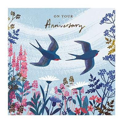 Two Swallows  Anniversary Card