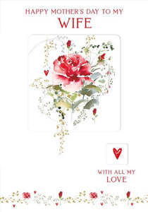 Red Rose Wife Mother’s Day Card