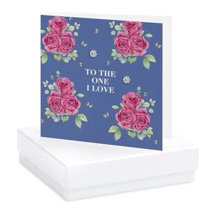 ‘ To The One I Love’  Strerling Silver Crystal Stud Earrings Card