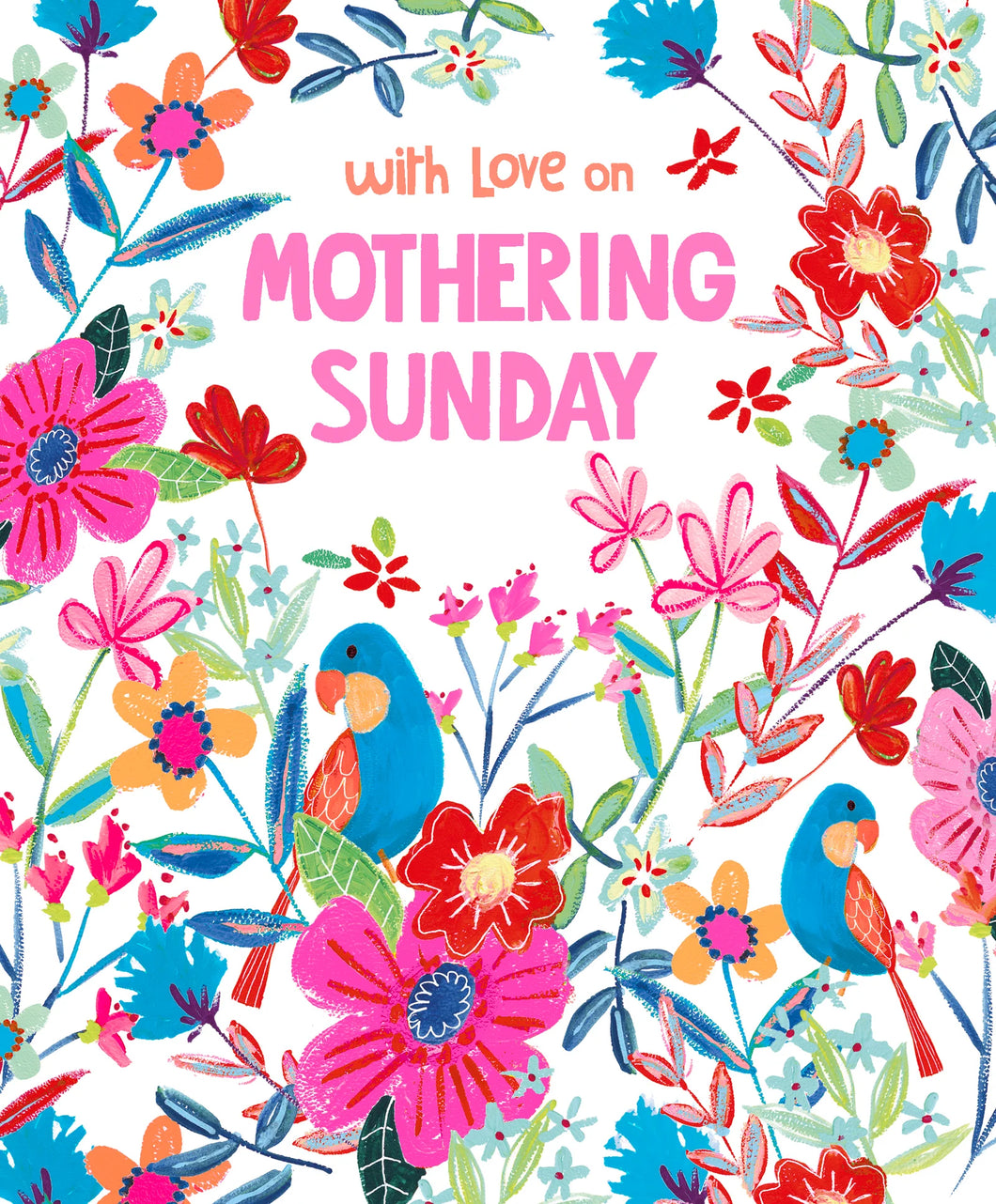 Blue Shiny Birds, Mothering Sunday Card