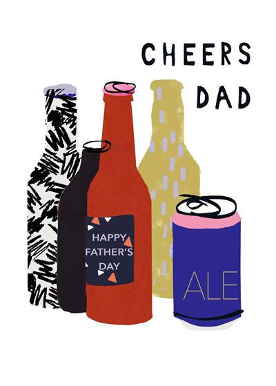 Cheers Dad Alcohol Bottles Father’s Day Card