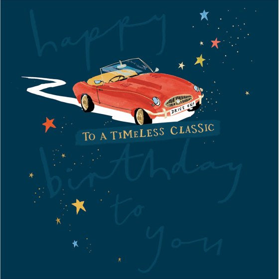 Timeless Classic Vintage Red Car Birthday Card