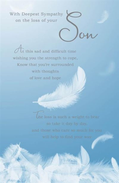 White Feather Son Sympathy Card