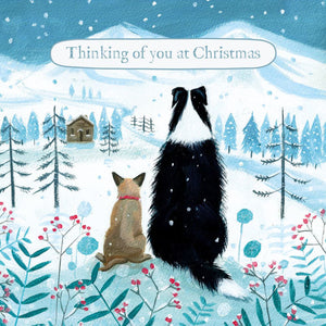 Dogs Thinking Of You Christmas Card