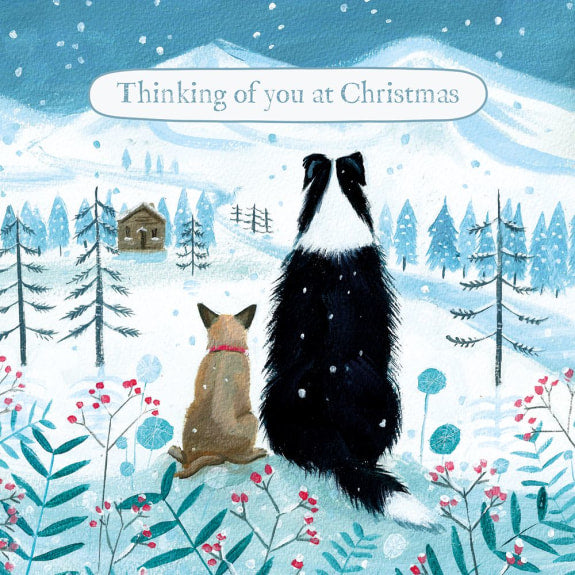 Dogs Thinking Of You Christmas Card