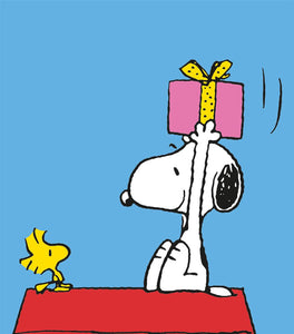 Dog Holding Present Blank Card