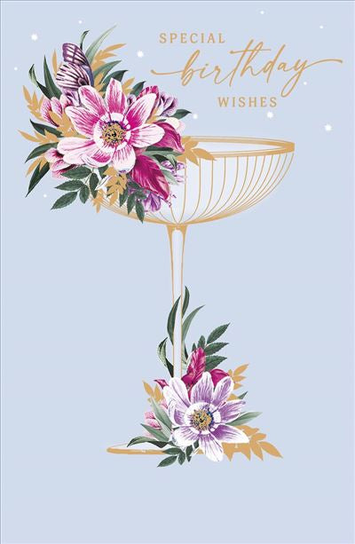 Champagne Glass Birthday Card
