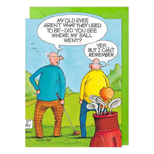 Old Eyes Golfing Blank Humour Card