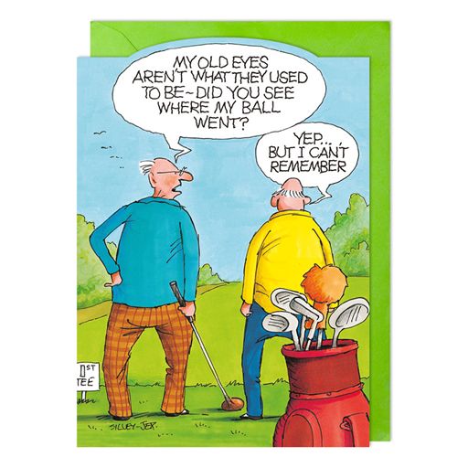 Old Eyes Golfing Blank Humour Card