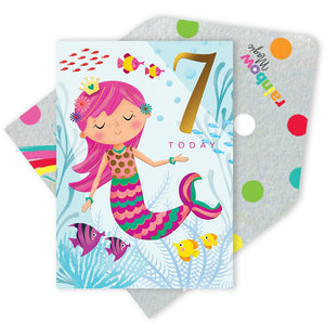 Mermaid 7th Birthday Card