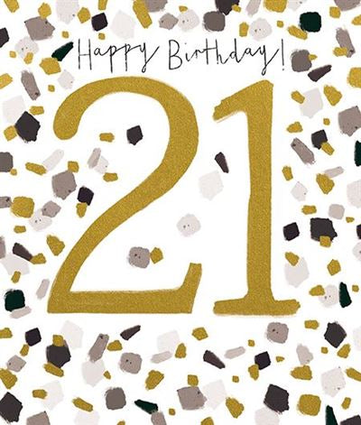 Happy 21st Birthday Confetti Card