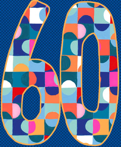 Orange Geometric 60th Birthday Card