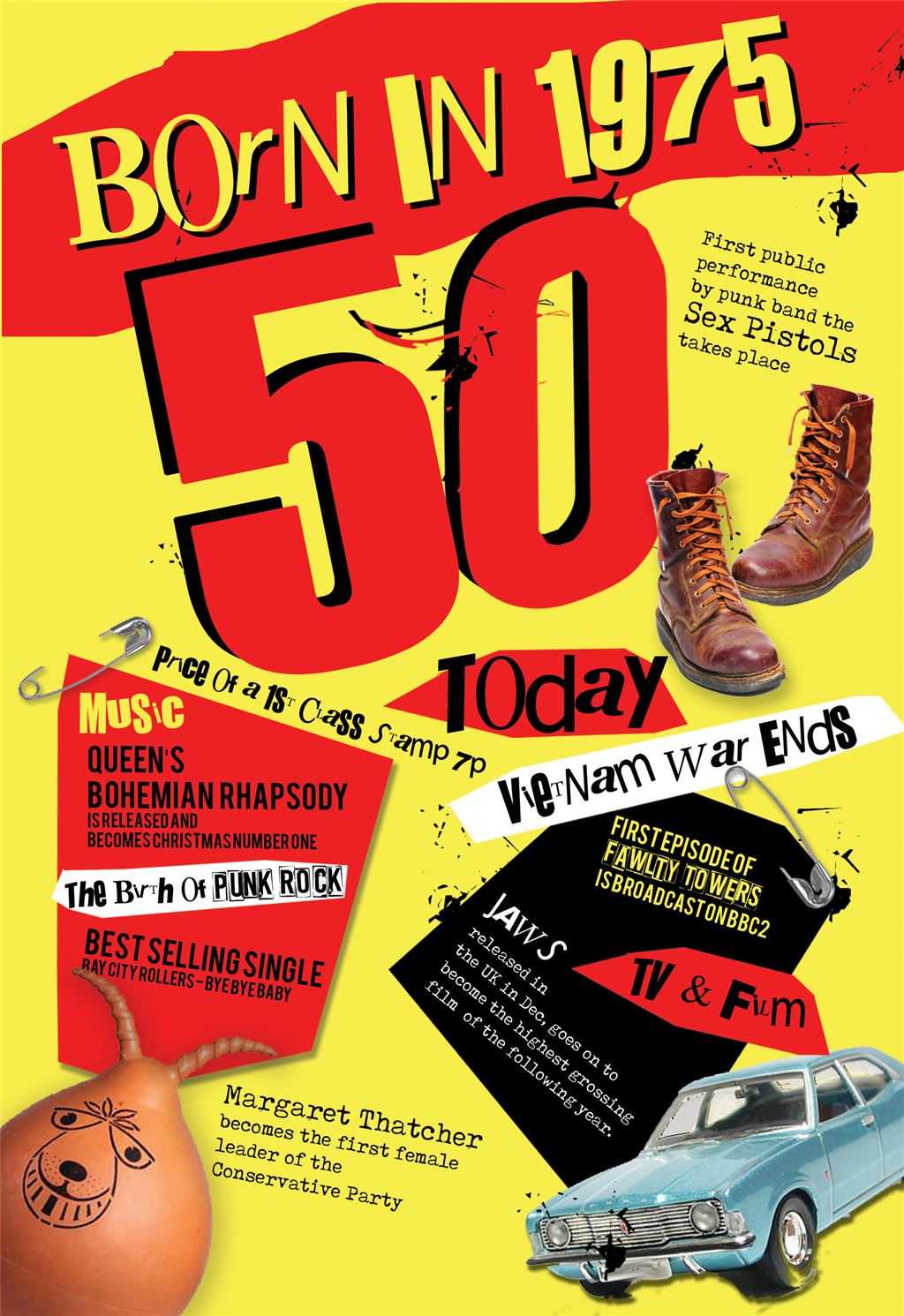 Born In 1975 - 50th Birthday Card